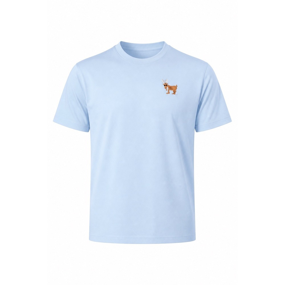 GOAT USA Mens Reindeer Holiday Graphic T-Shirt Carolina Blue XL GU-1104 NEW